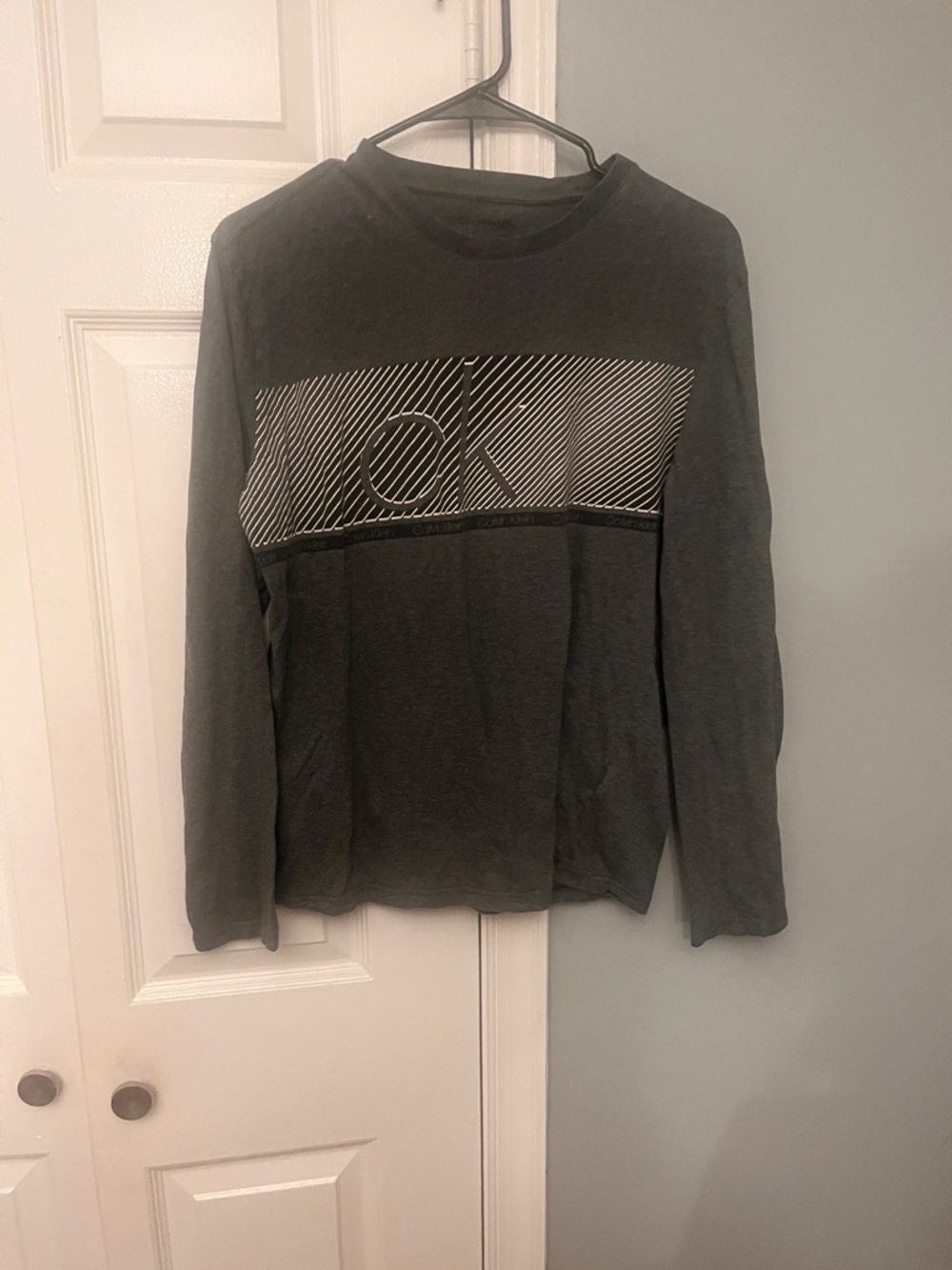 Calvin Klein Heather Gray Logo Crewneck Tee